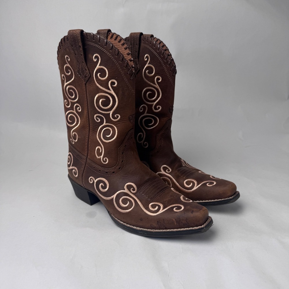 Ariat Shellen Youth Girls 3 Leather Western Brown Boots